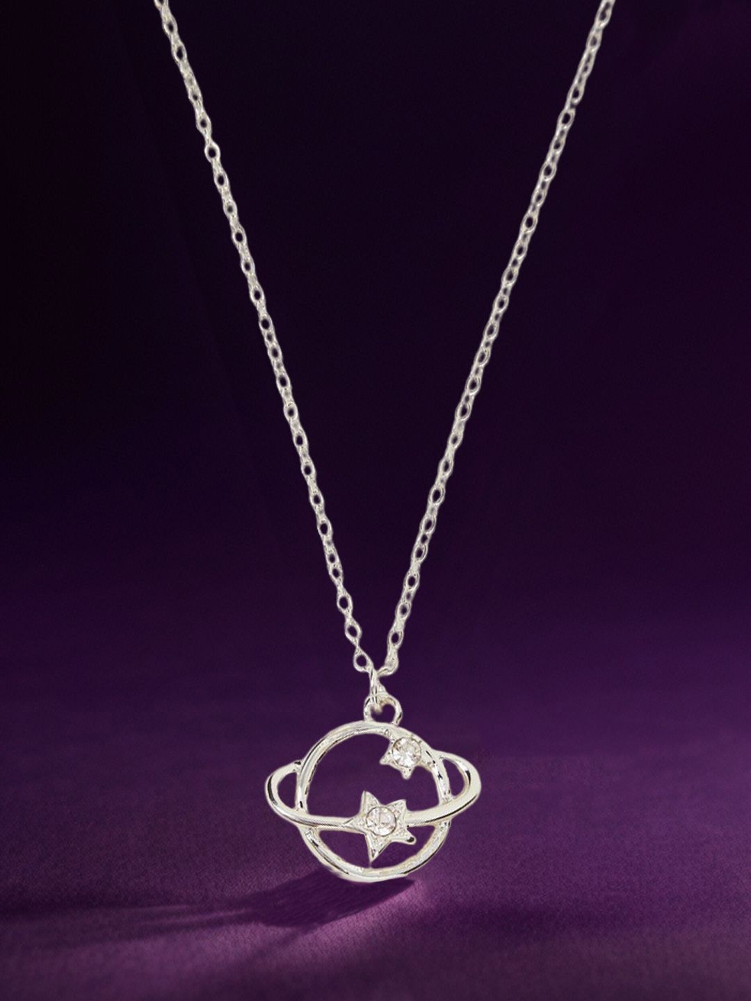 

Accessorize Women Silver Planet Pendant Necklace