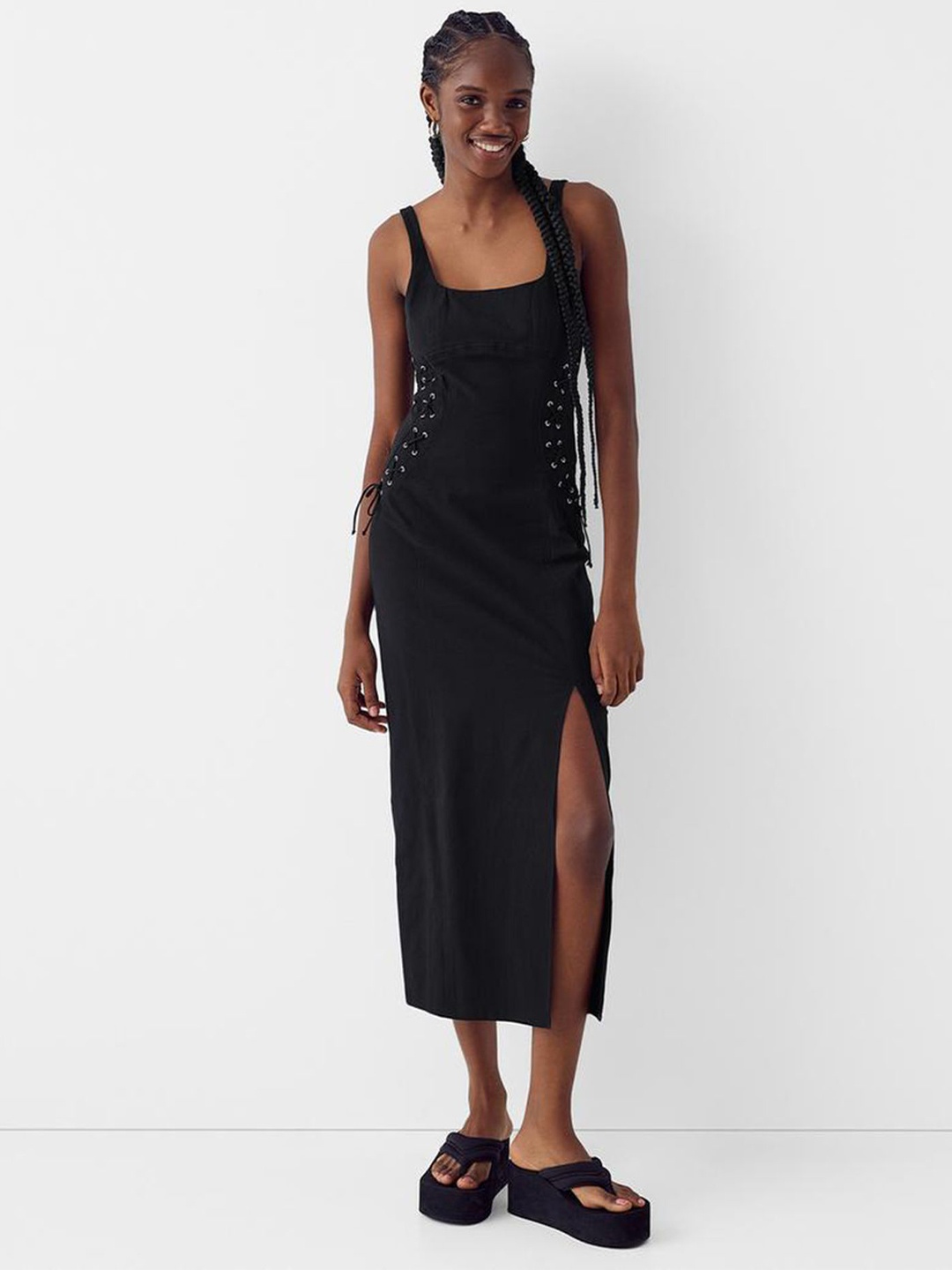 

LULU & SKY Sheath Midi Dress, Black