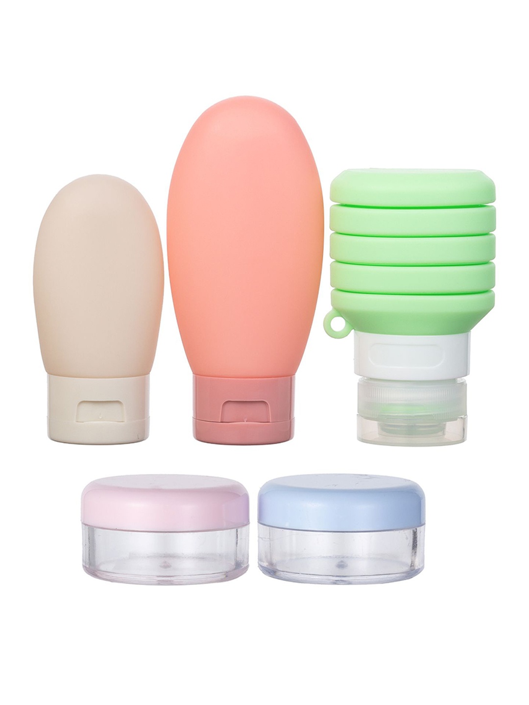 

Beaute Secrets Set of 5 Refillable Silicone Travel Bottles, Coral