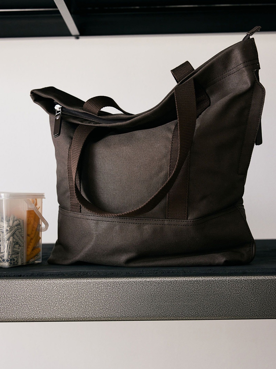 

H&M Waxed Canvas Tote Bag, Brown