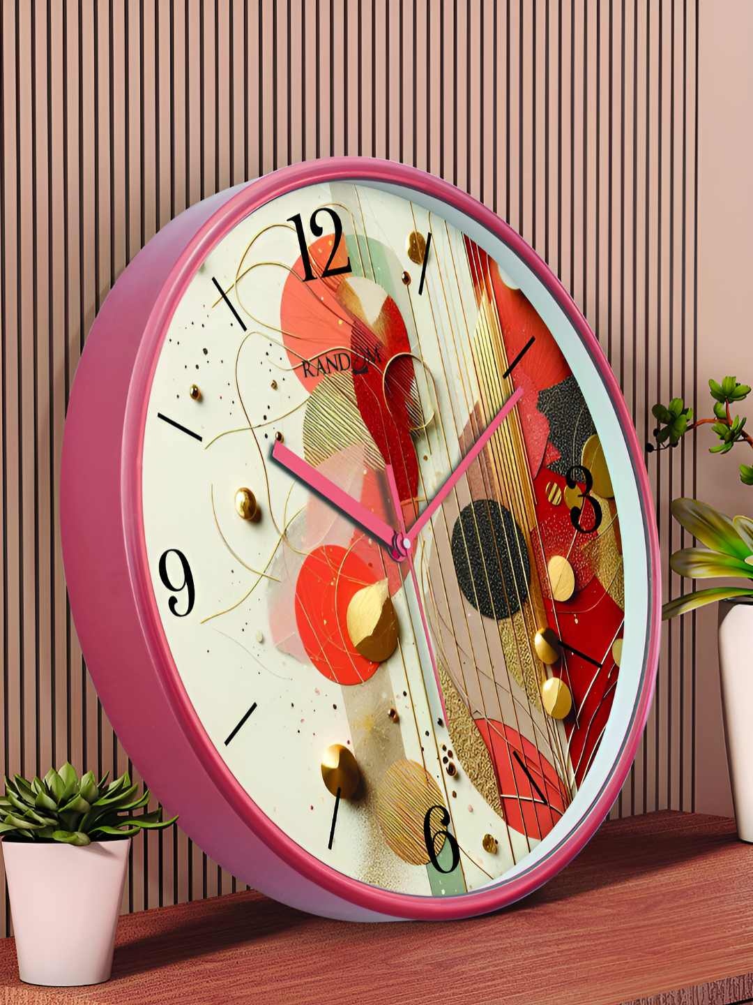 

RANDOM Printed Round Shaped Sweep Silent Movement Contemporary Wall Clock, White