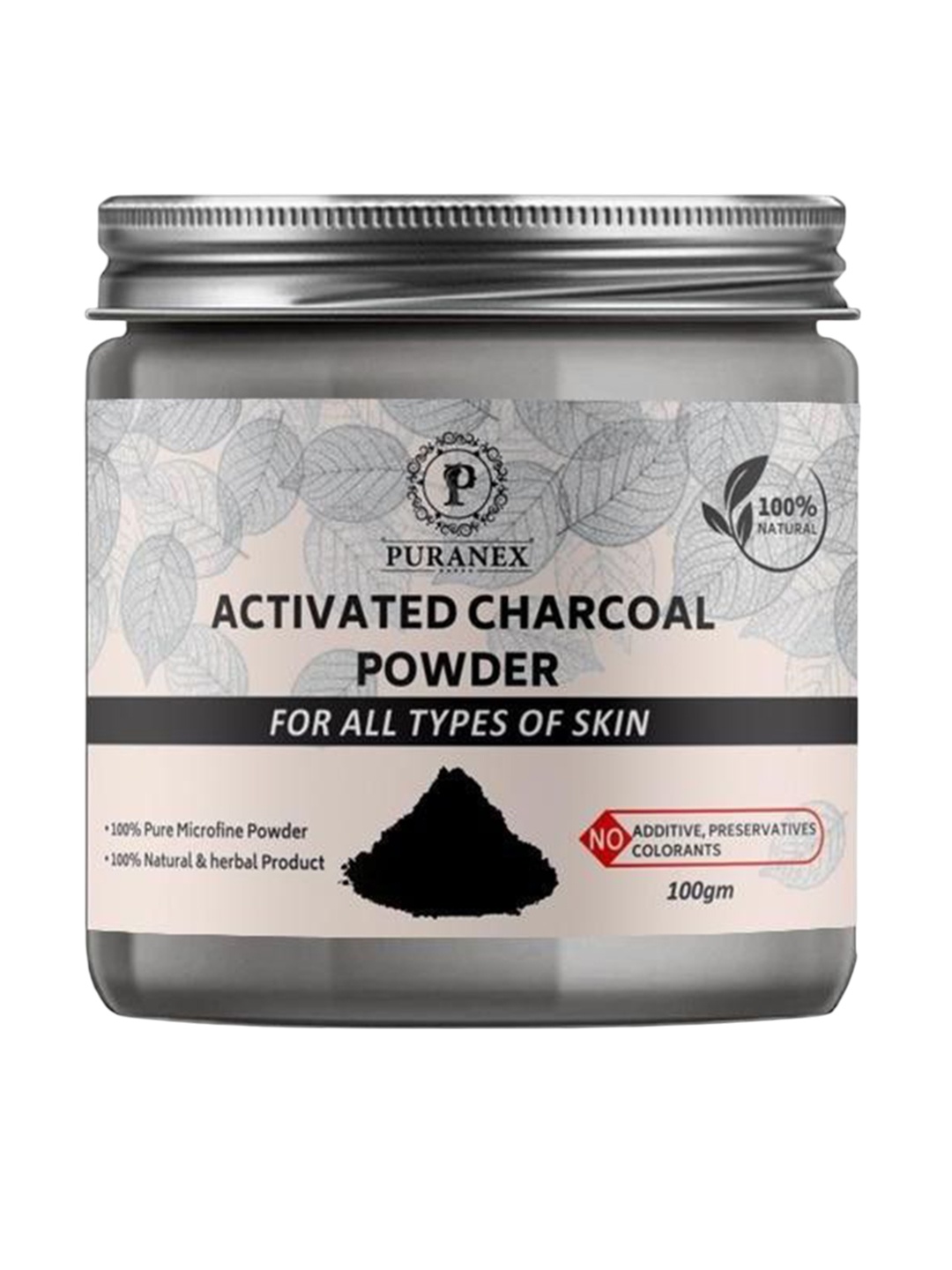 

Puranex Activated Charcoal Powder For Natural Deep Cleansing - 100 g, White