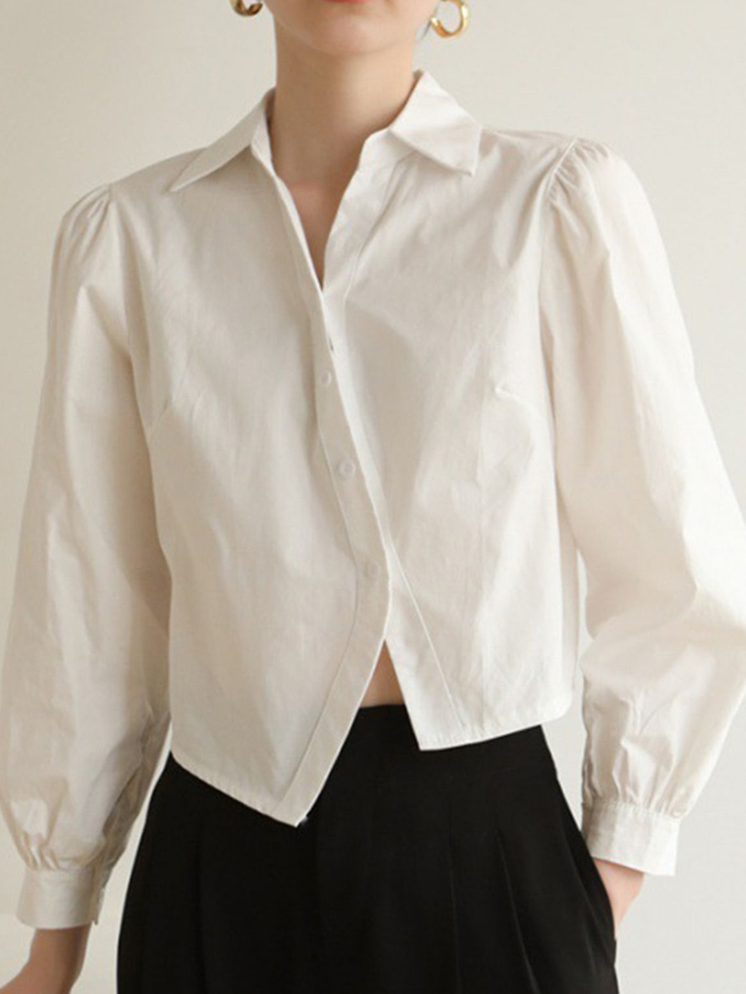 

LULU & SKY Organic Cotton Shirt Style Top, White