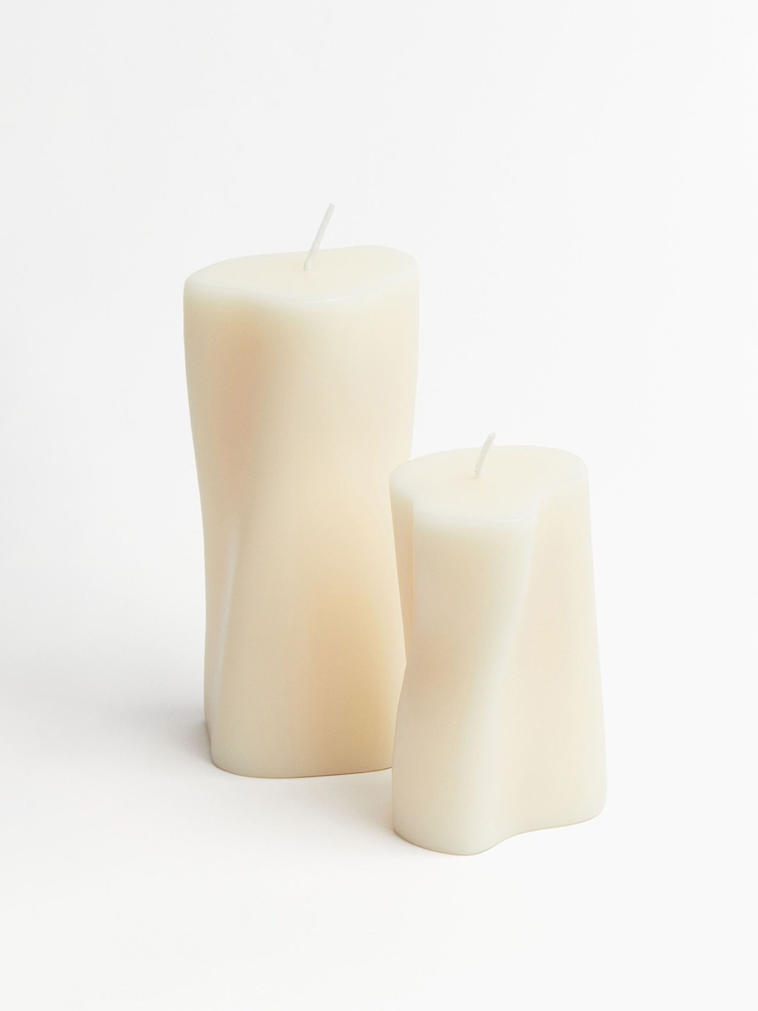 

H&M White Tall Asymmetric Pillar Candle