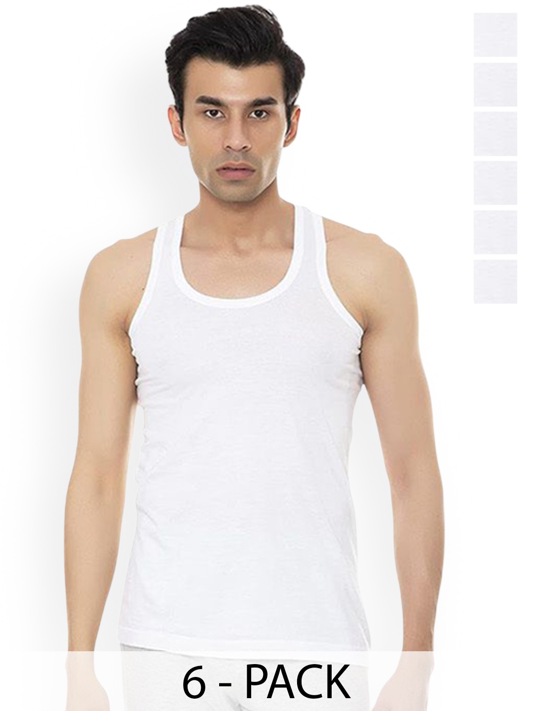 

AMUL COMFY Pack Of 6 Pure Cotton Basic Vests Comfy-White-RN-6-85