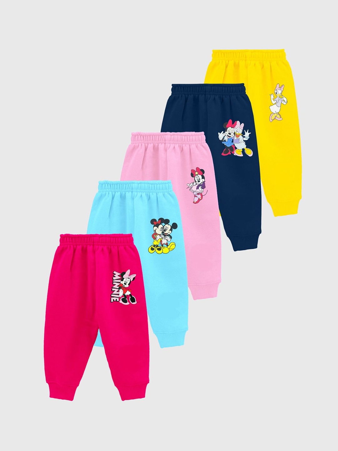 

Disney By Miss and Chief Girls Pack Of 5 Printed Joggers, Pink