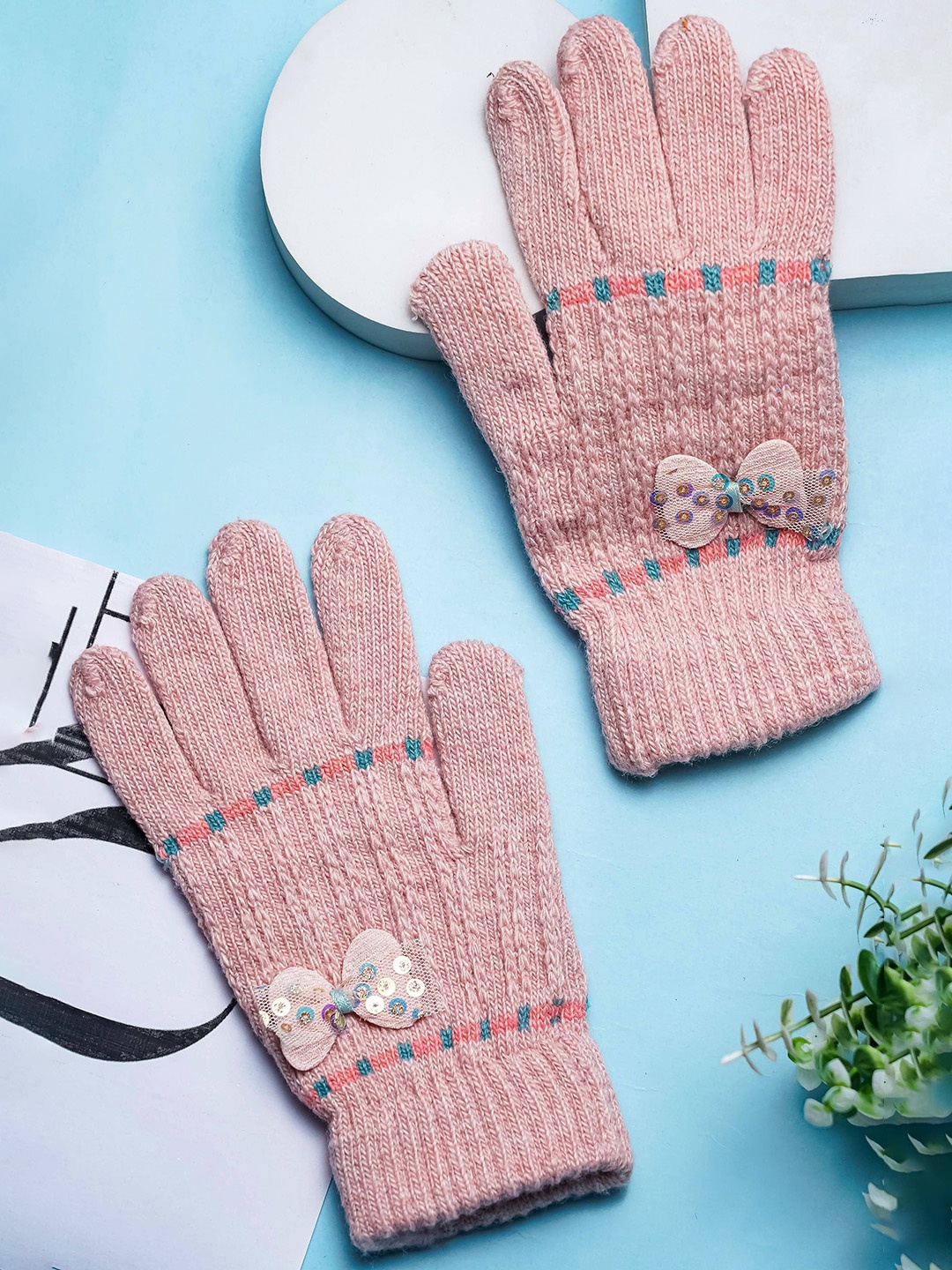 

Brauch Women Patterned Winter Gloves, Pink