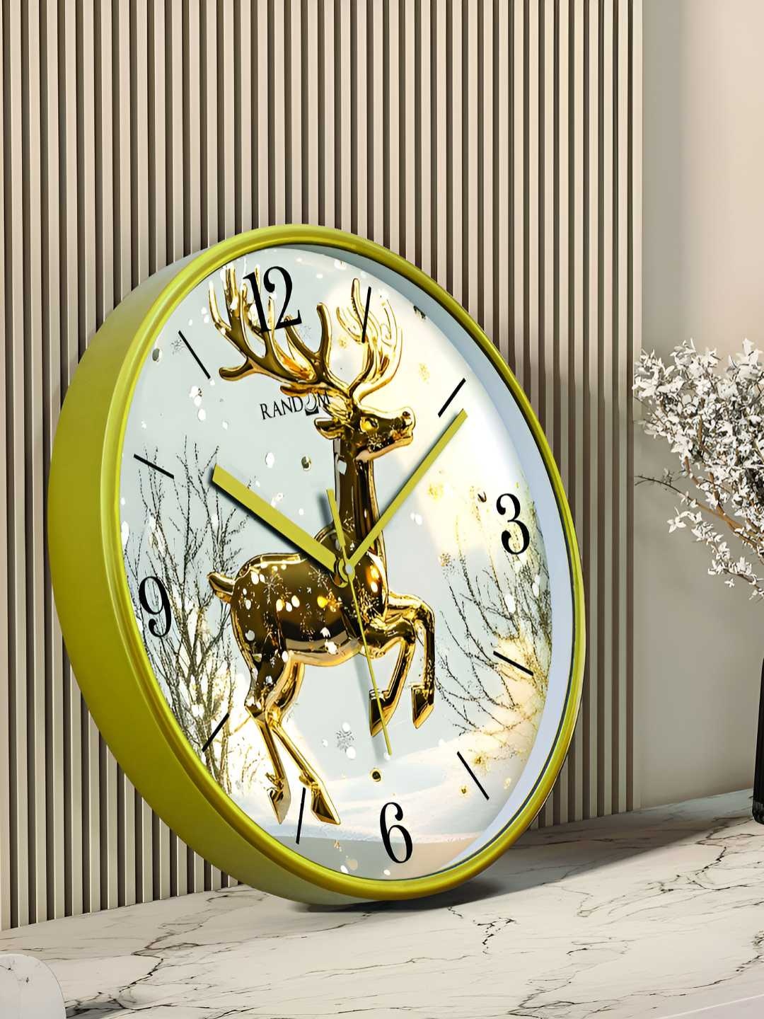 

RANDOM Printed Round Shaped Sweep Silent Movement Contemporary Wall Clock, White