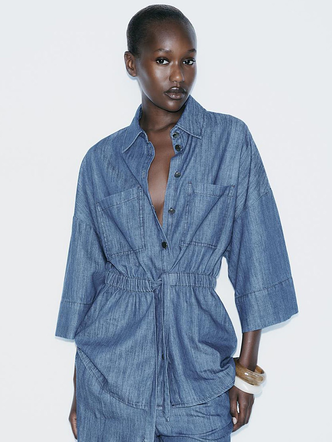 

LULU & SKY Shirt Style Top, Blue