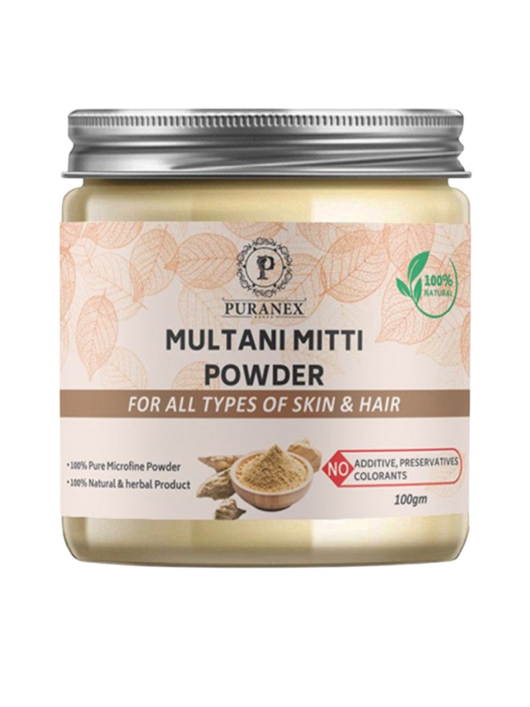 

Puranex 100% Natural & Pure Multani Mitti Powder - 100 gm, White