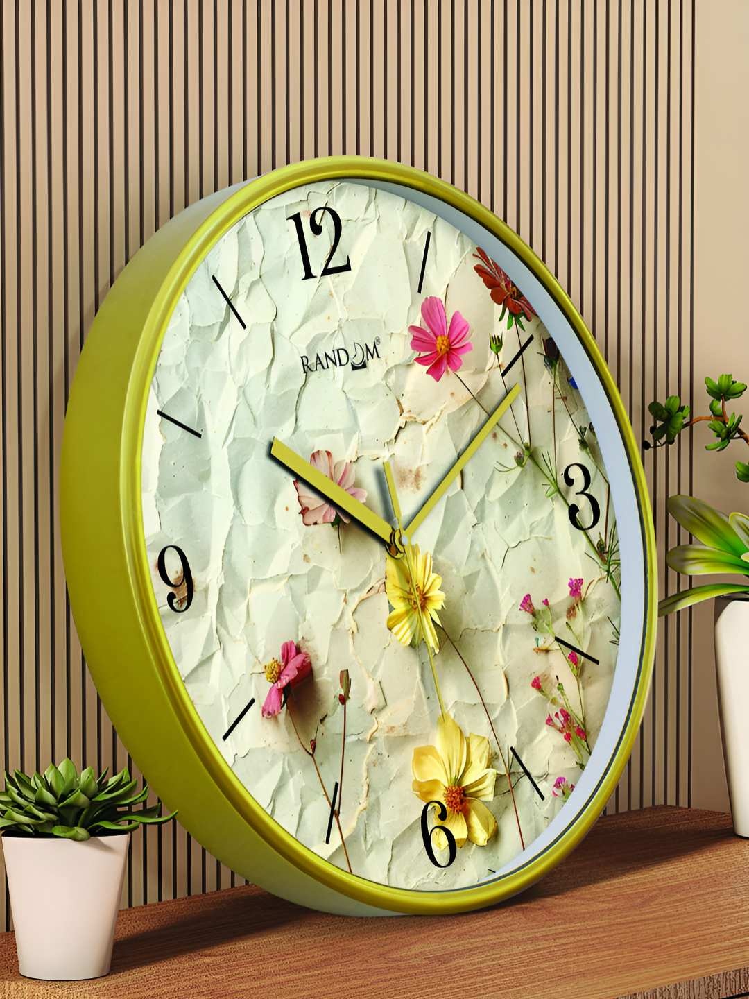 

RANDOM Printed Round Shaped Sweep Silent Movement Contemporary Wall Clock, White