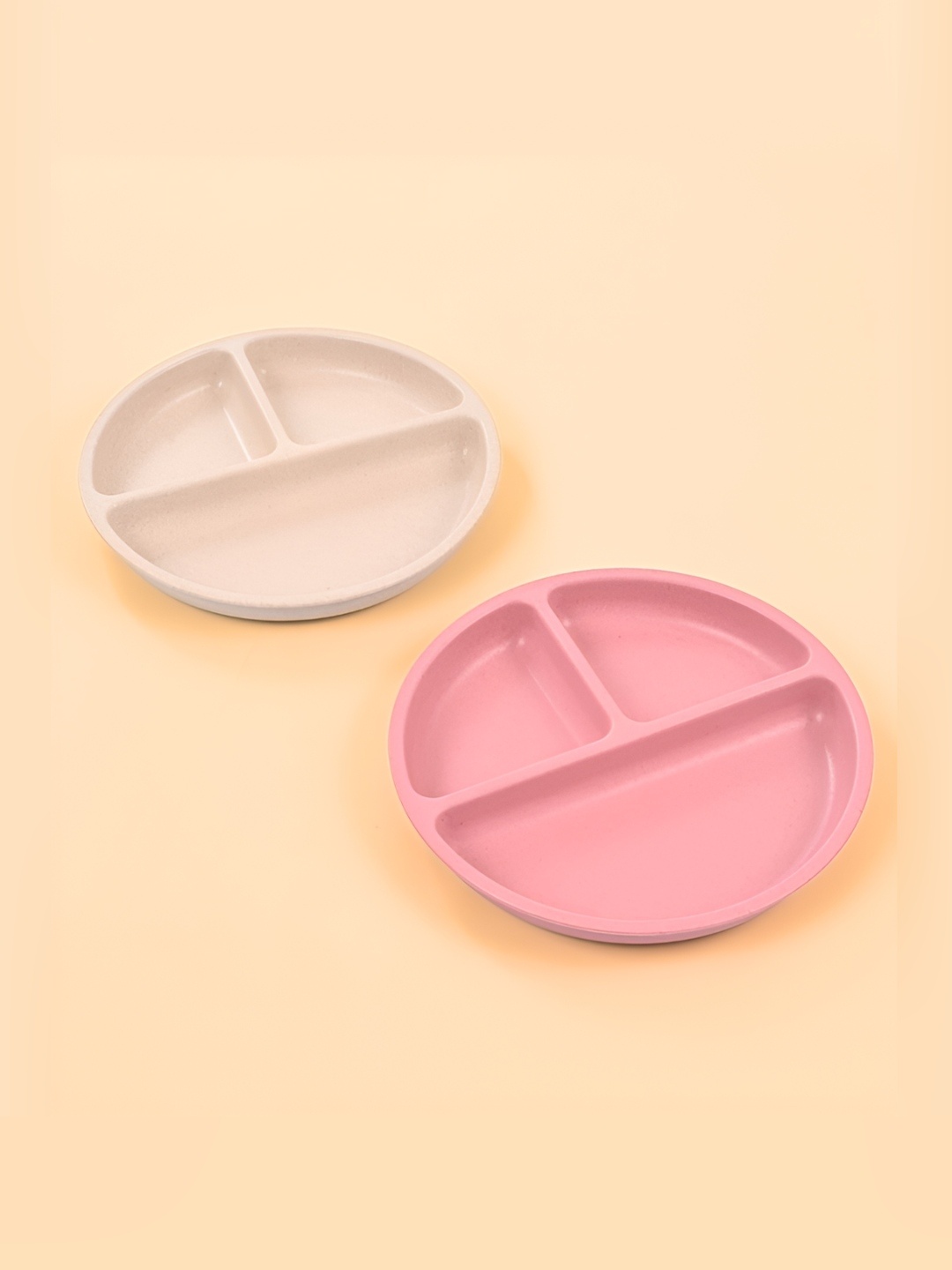 

eha Kids Pink & Beige 2 Pieces Dishwasher Safe Plates