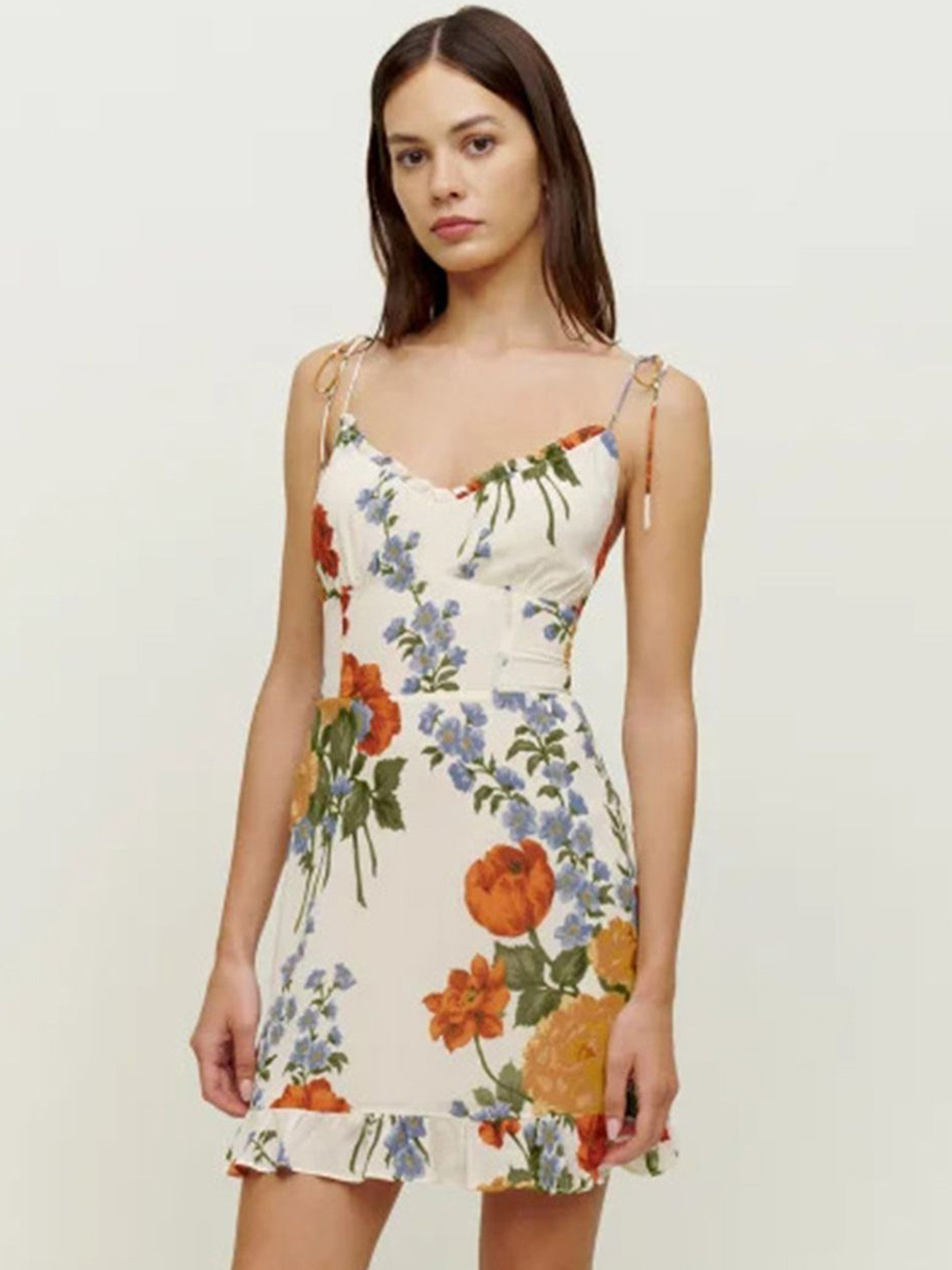 

LULU & SKY Floral Print A-Line Dress, White