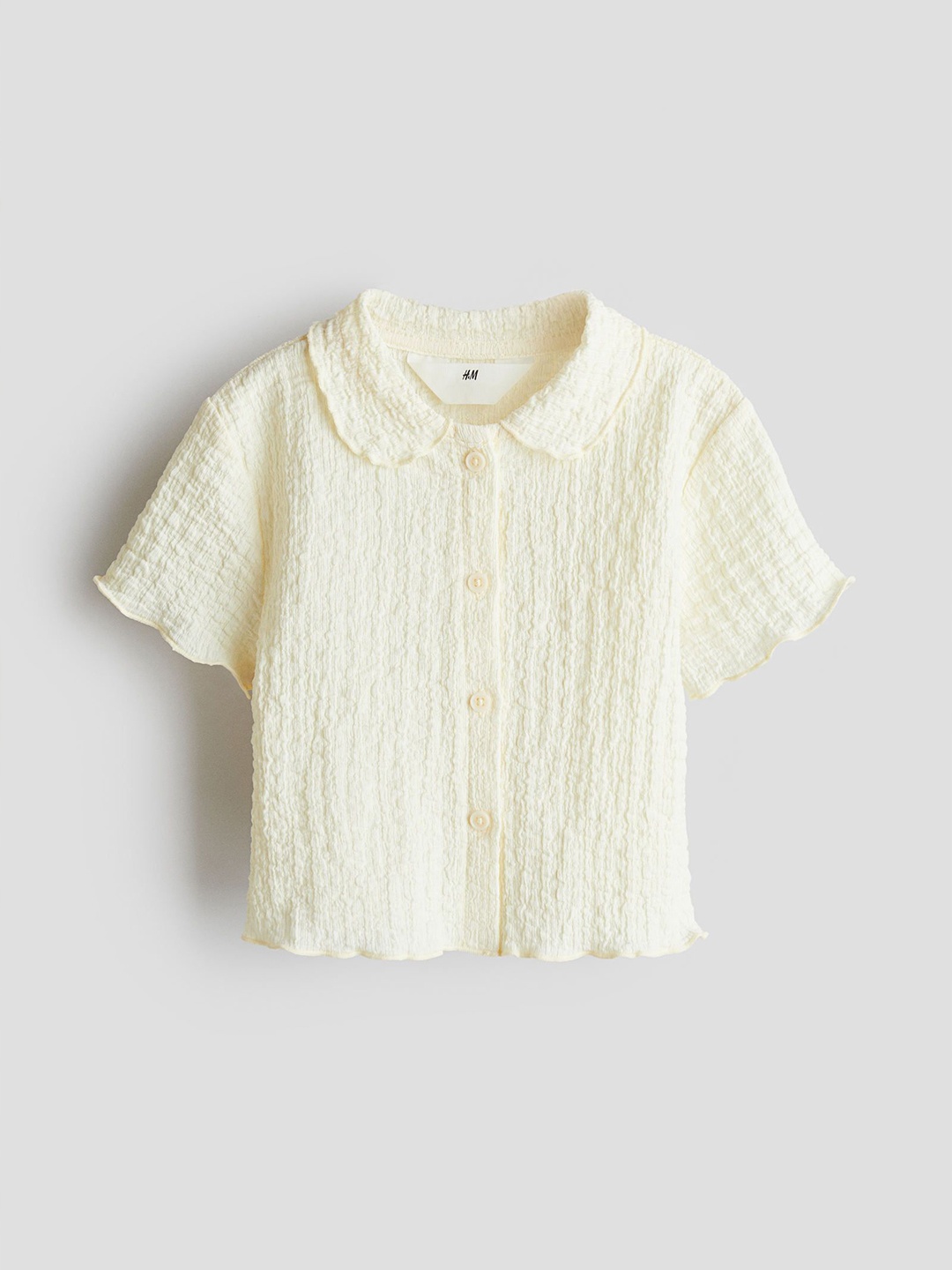 

H&M Crinkled Jersey Blouse, Yellow