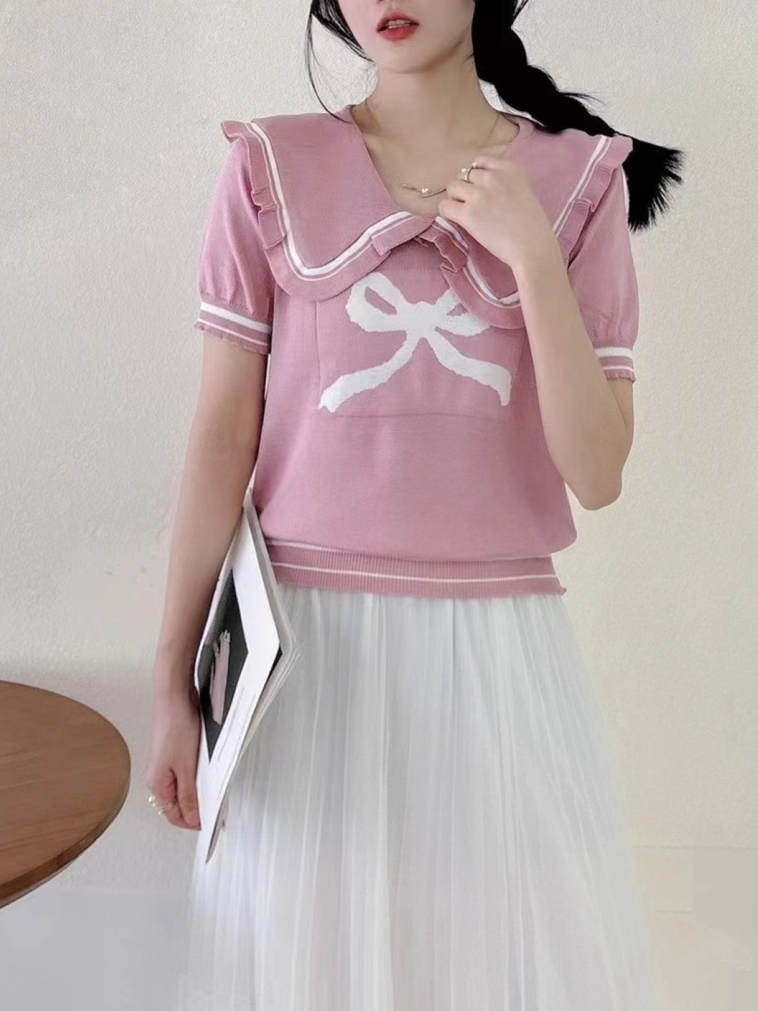 

KPOP Women V-Neck Top, Pink