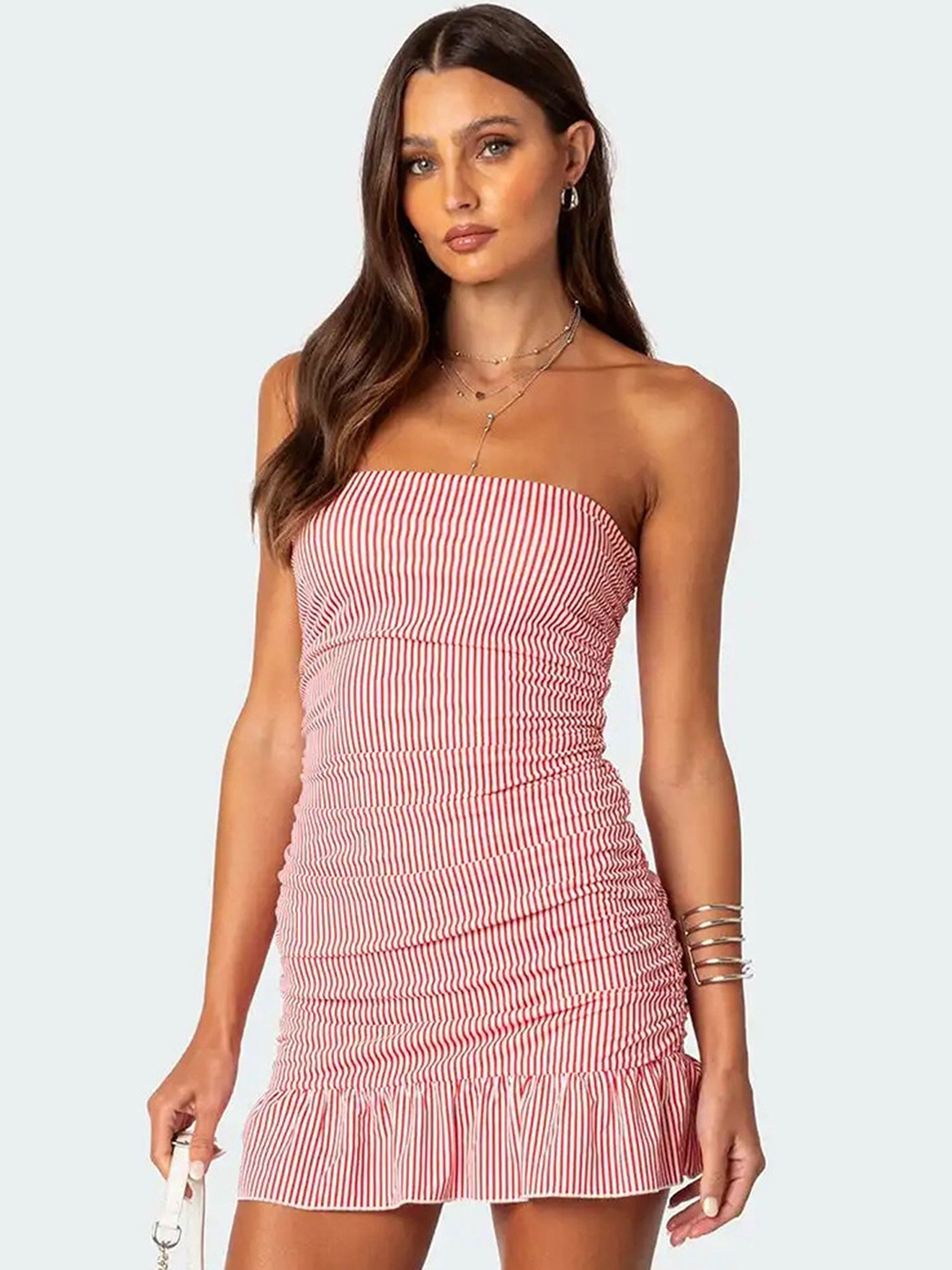 

LULU & SKY Off-Shoulder Bodycon Mini Dress, Pink