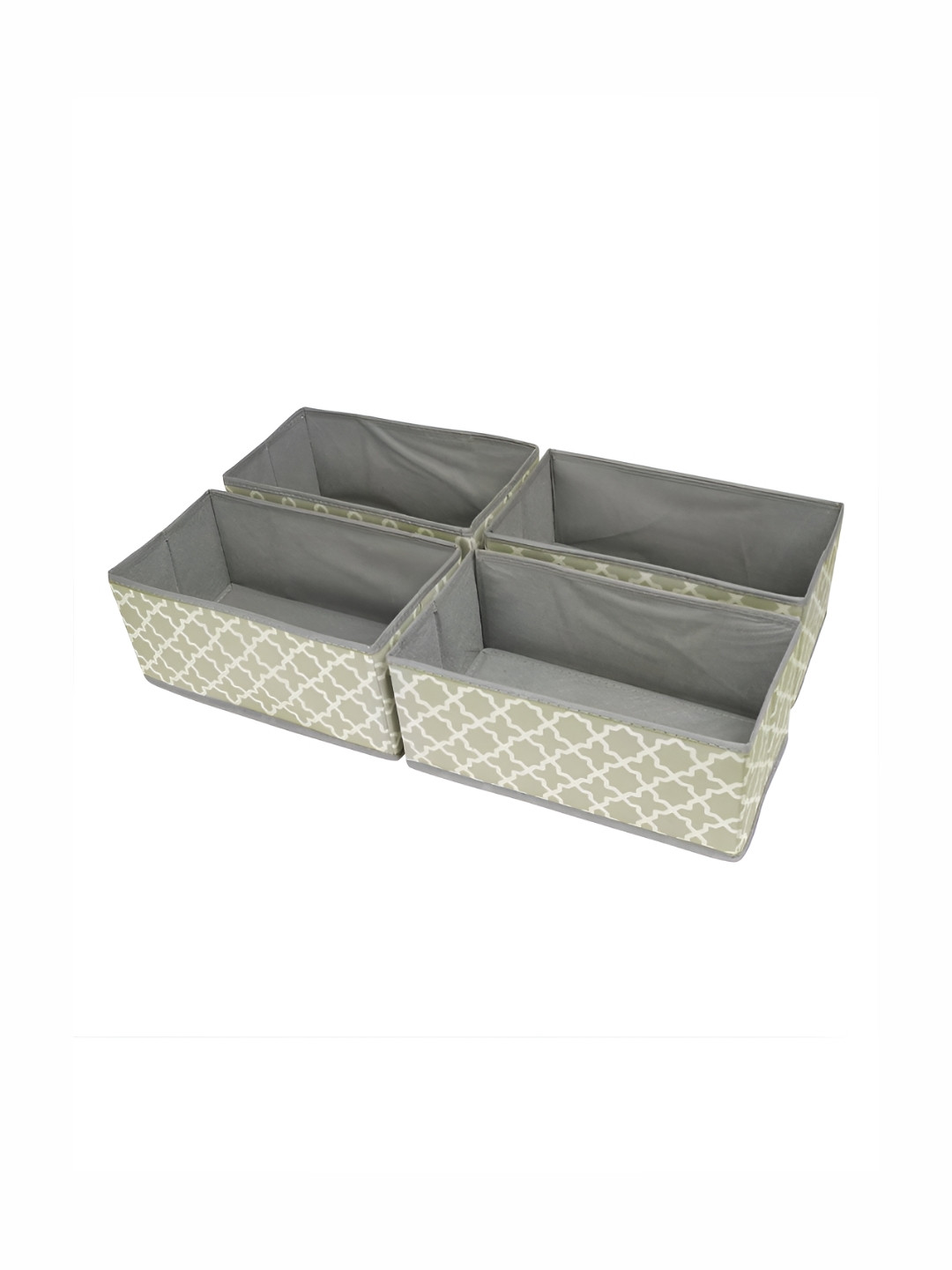 

HOKIPO Grey & White 4 Pieces Regular Multi-Utility Organisers, Green