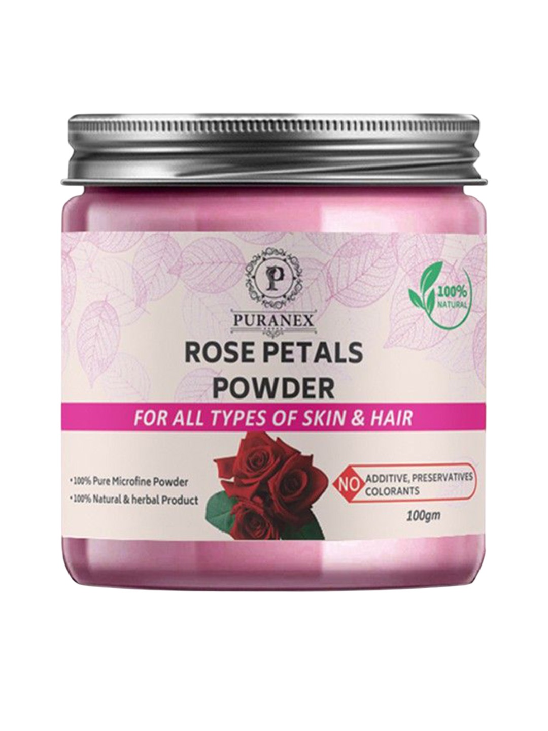 

Puranex 100% Pure & Natural Rose Petals Powder - 100 gm, White