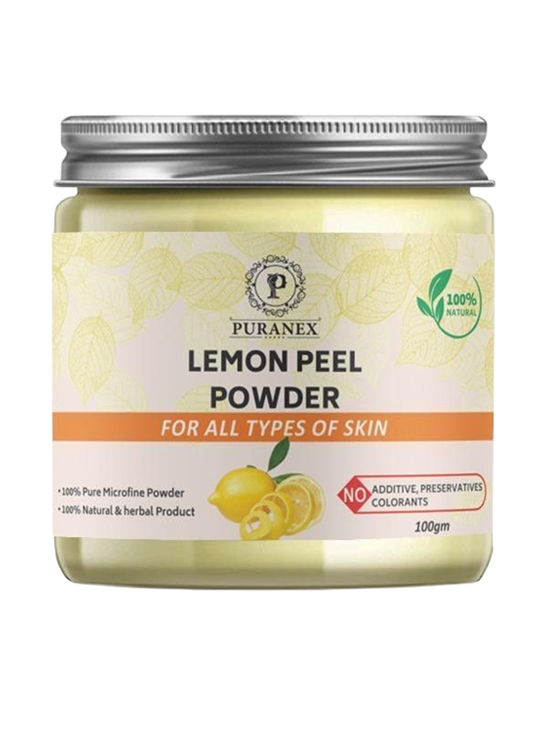 

Puranex 100% Natural Lemon Peel Powder Face Pack - 100 g, White