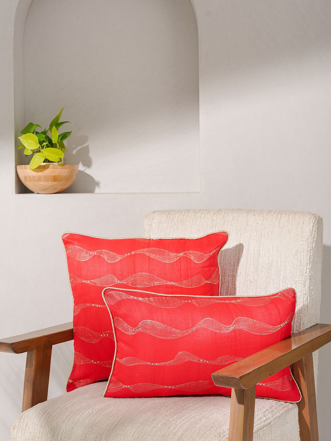 

India Circus by Krsnaa Mehta Red Cushion Covers