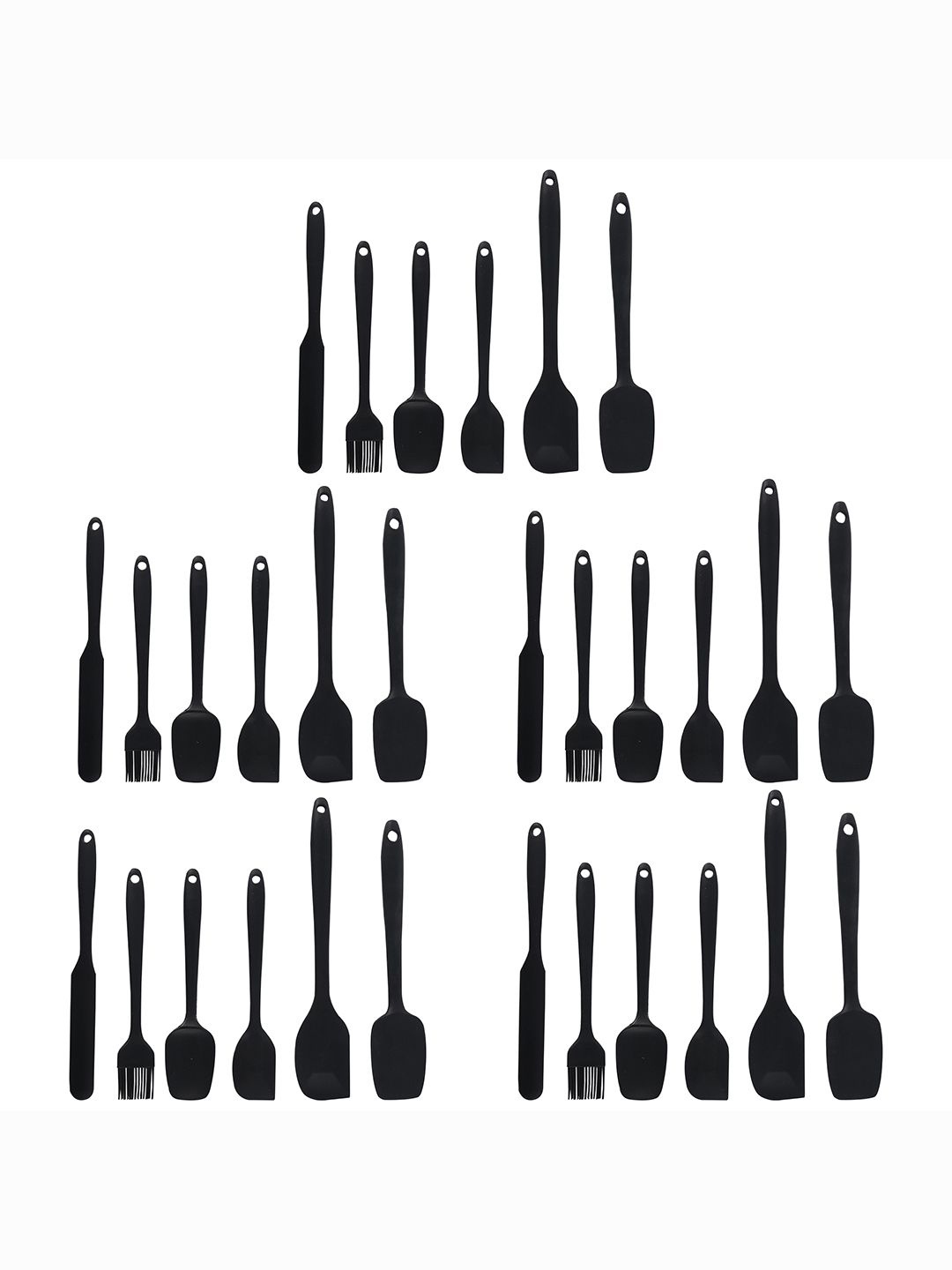 

Kuber Industries Unisex Black 30 Pcs Silicone Nonstick Spatula Set