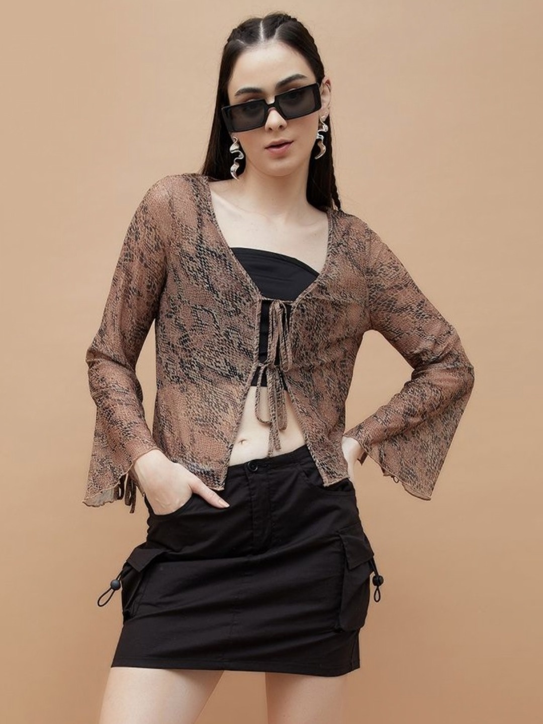 

Ginger by Lifestyle Women Abstract Printed T-shirt, Brown