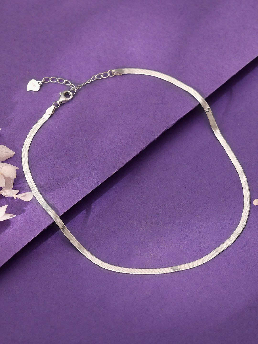 

GIVA 925 Sterling Silver Rhodium-Plated Oxidised Anklet