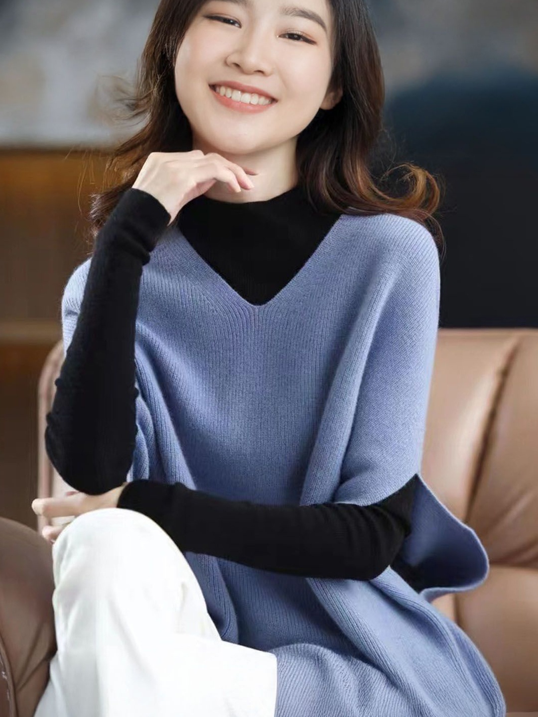 

StyleCast Women Ribbed Pullover, Blue