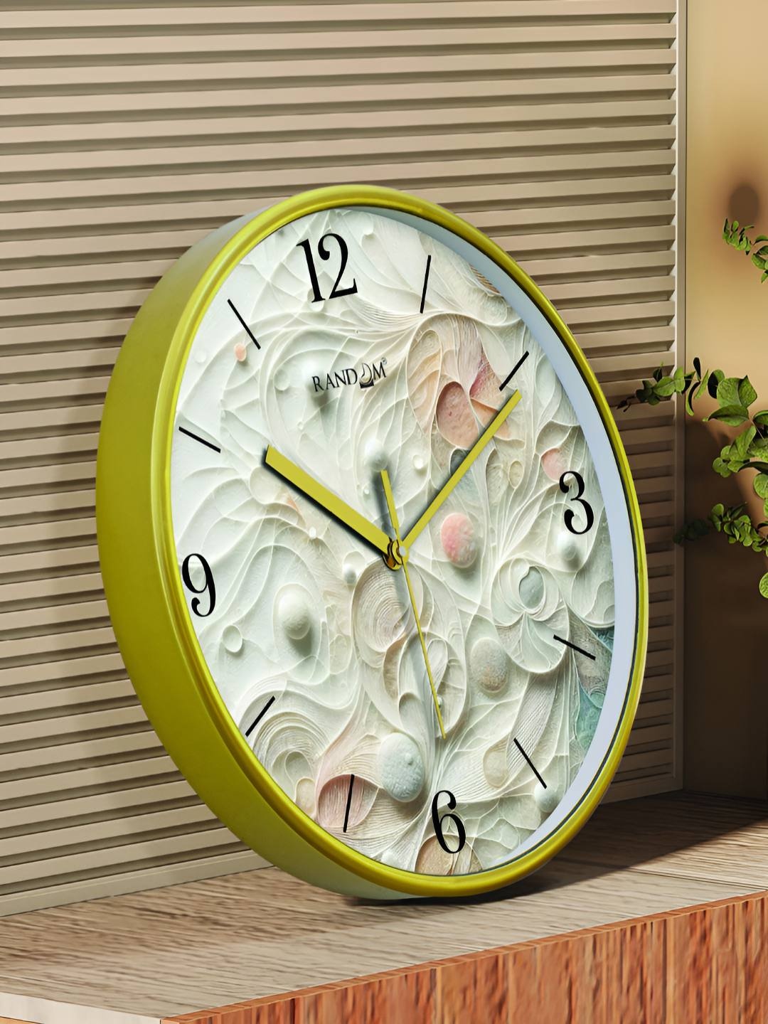 

RANDOM Printed Round Shaped Sweep Silent Movement Contemporary Wall Clock, White