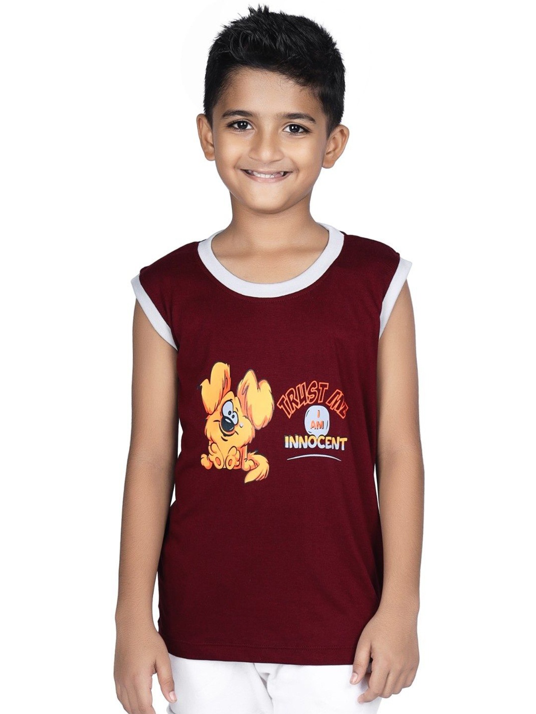 

CRAZYPENGUIN ELITE Boys Graphic Printed Round Neck Cotton T-shirt, Maroon