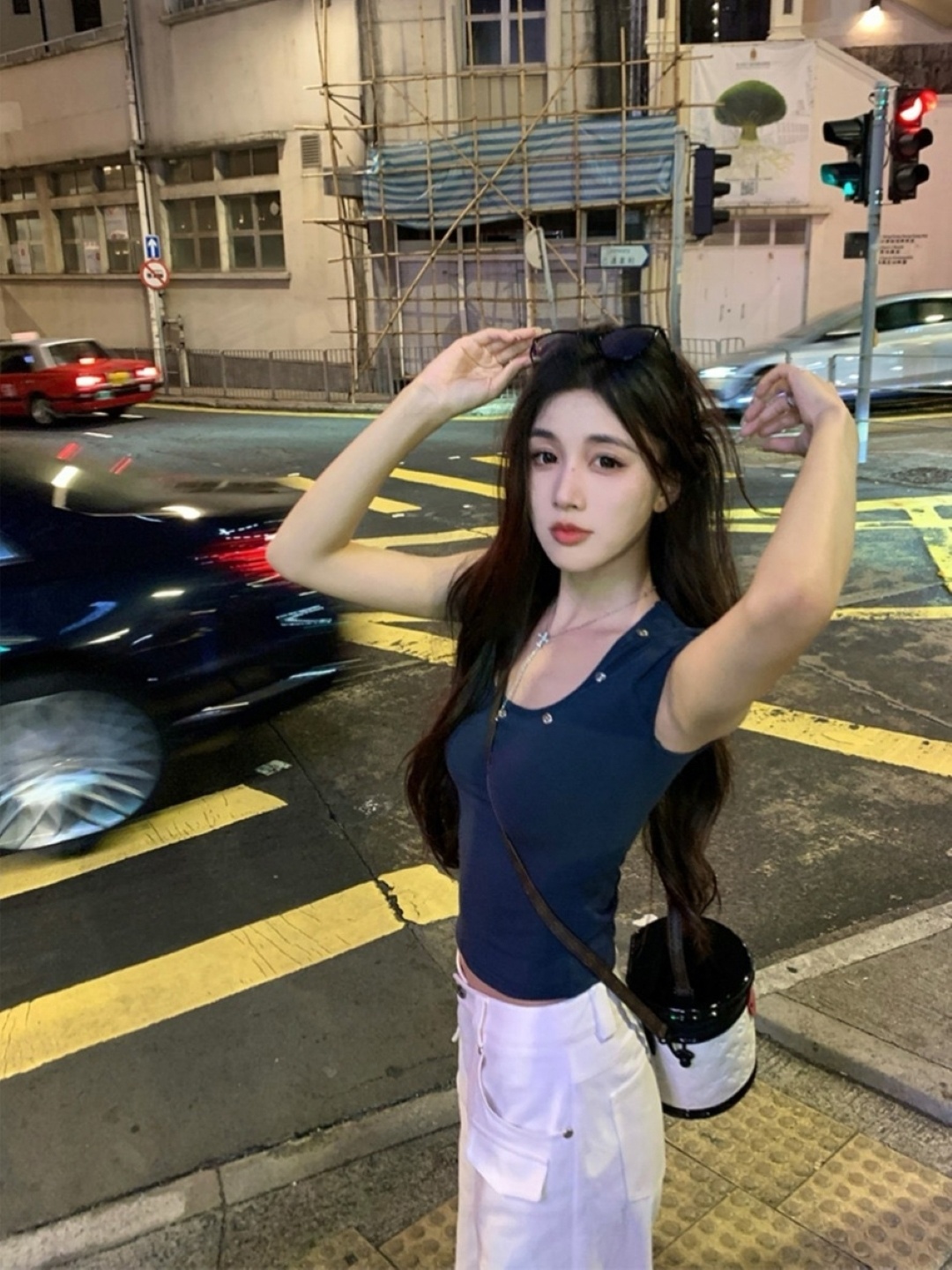 

KPOP Women Top, Navy blue