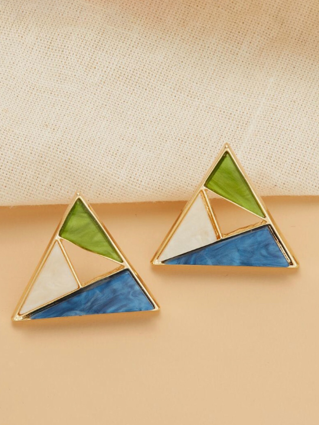 

SUBHAGALANKAR Triangular Studs Earrings, Blue