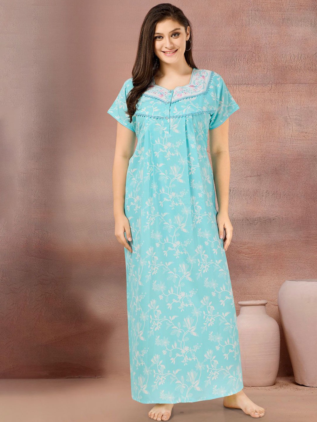 

Soulemo Printed Maxi Nightdress, Blue