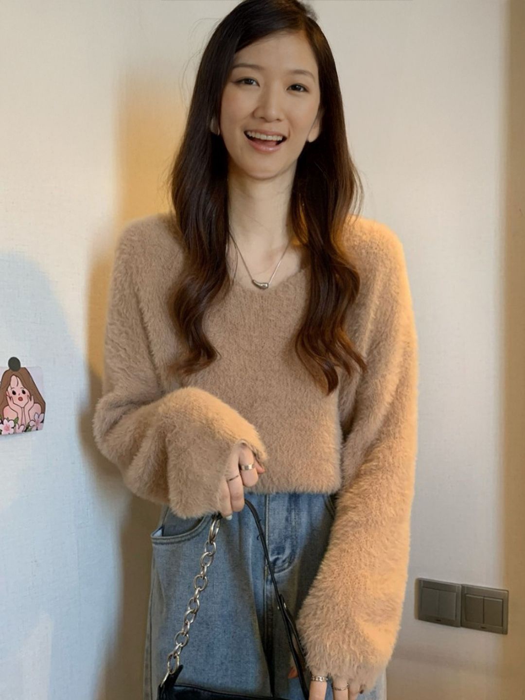 

StyleCast Extended Sleeves Woollen Top, Khaki