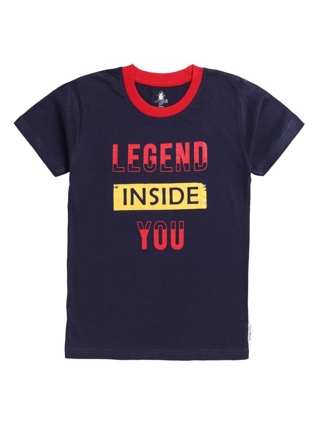 

CRAZYPENGUIN ELITE Boys Typography Printed T-shirt, Navy blue