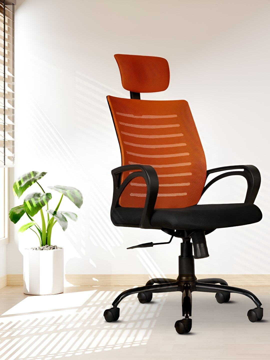 

CELLBELL Orange Mesh StudyChair