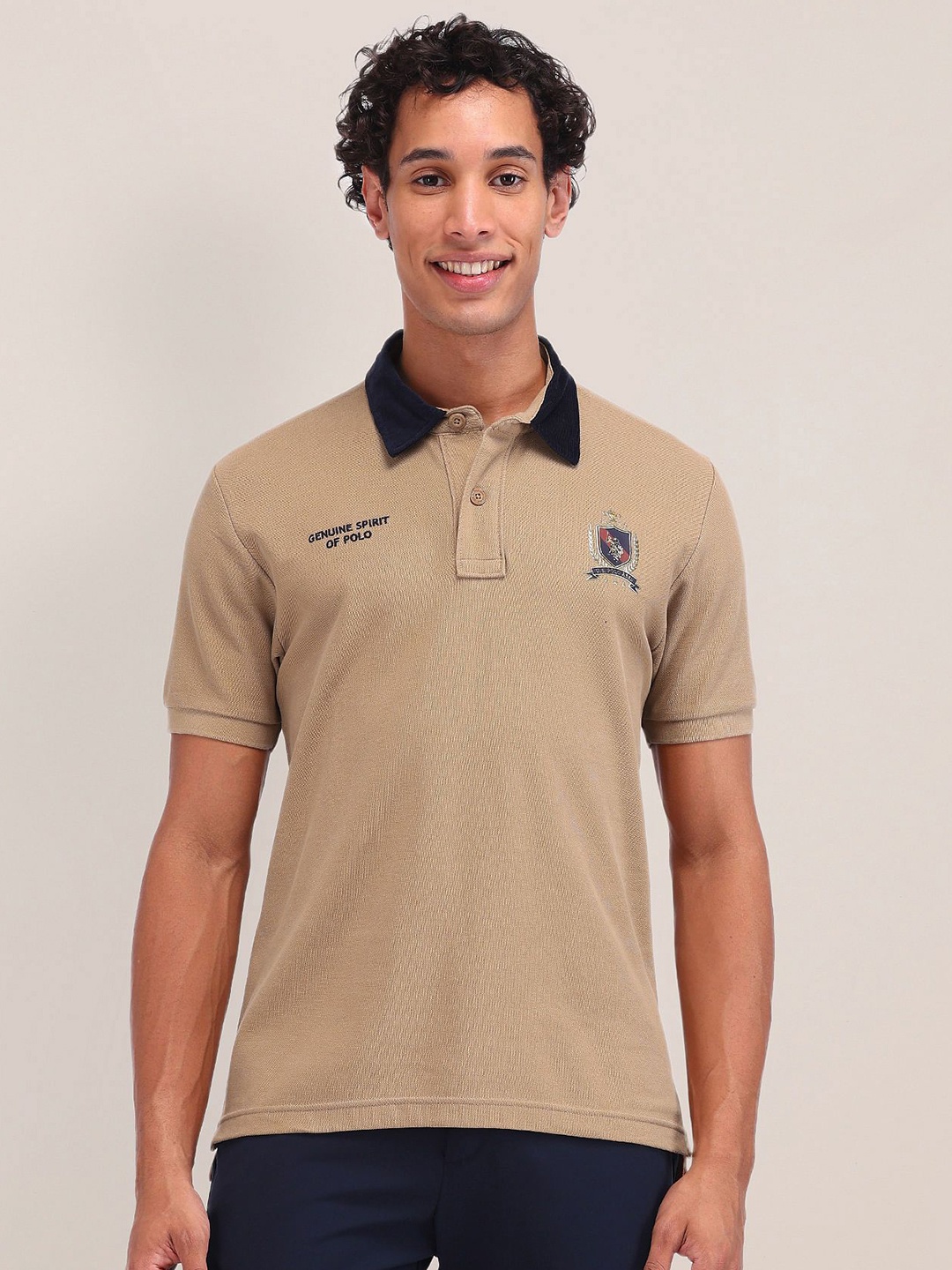 

U.S. Polo Assn. Men Polo Collar Slim Fit T-shirt, Brown