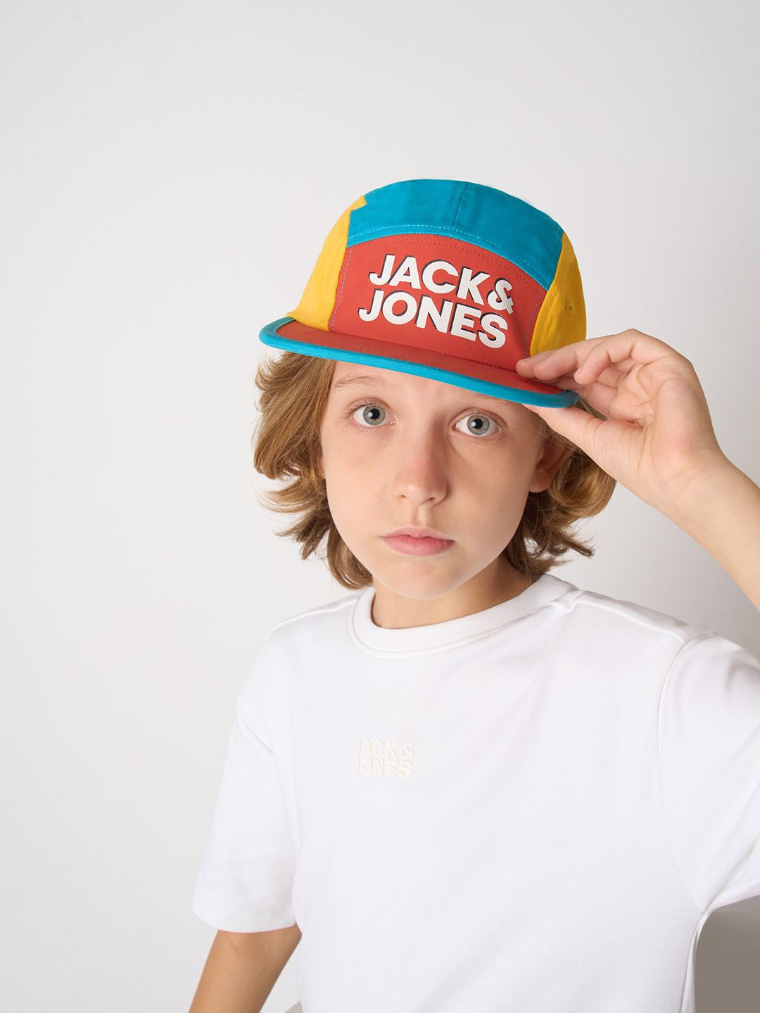 

Jack & Jones Junior Boys Colourblocked Pure Cotton Baseball Cap, Blue