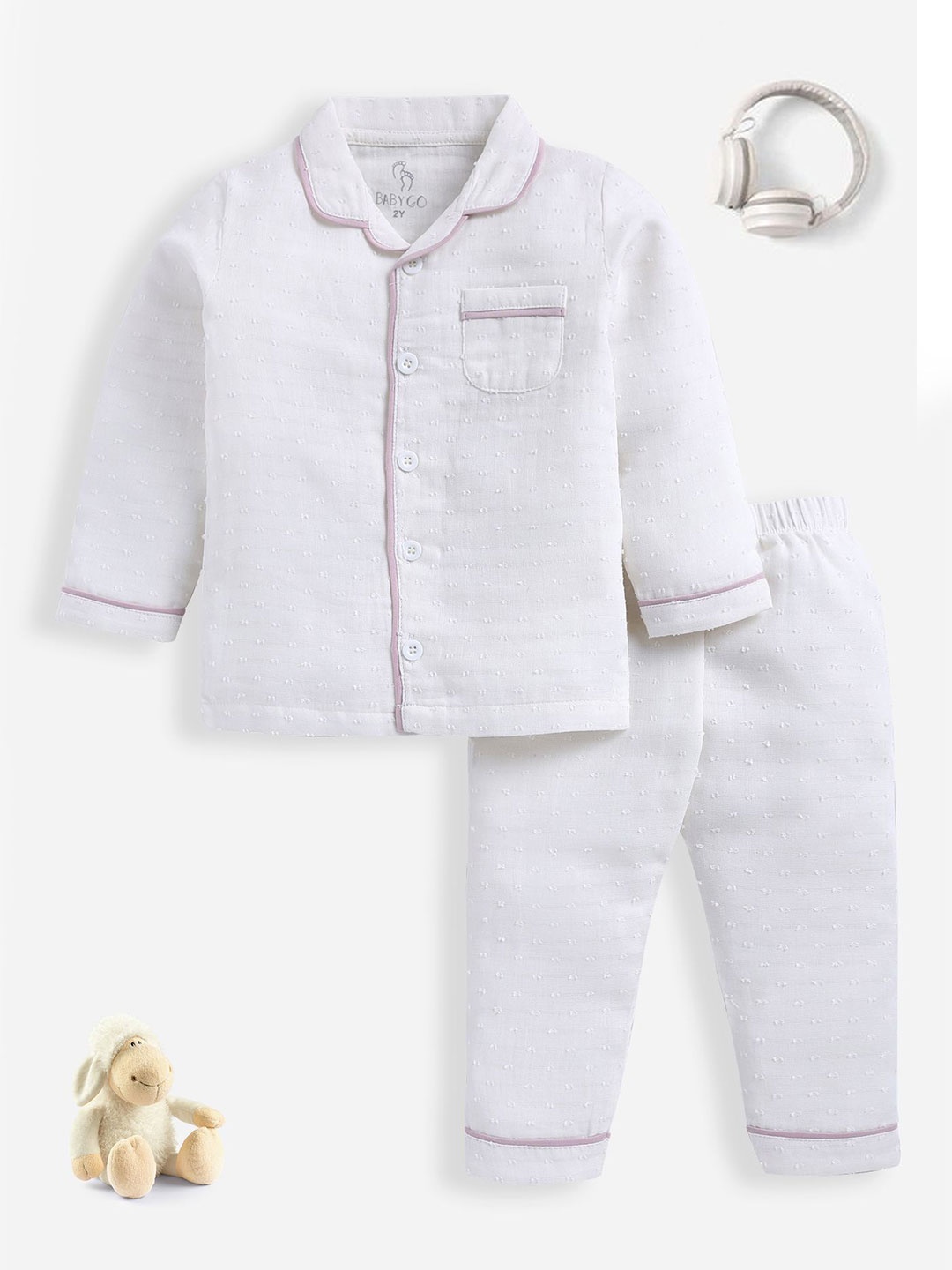 

BABY GO Boys Shirt with Pyjamas, Off white