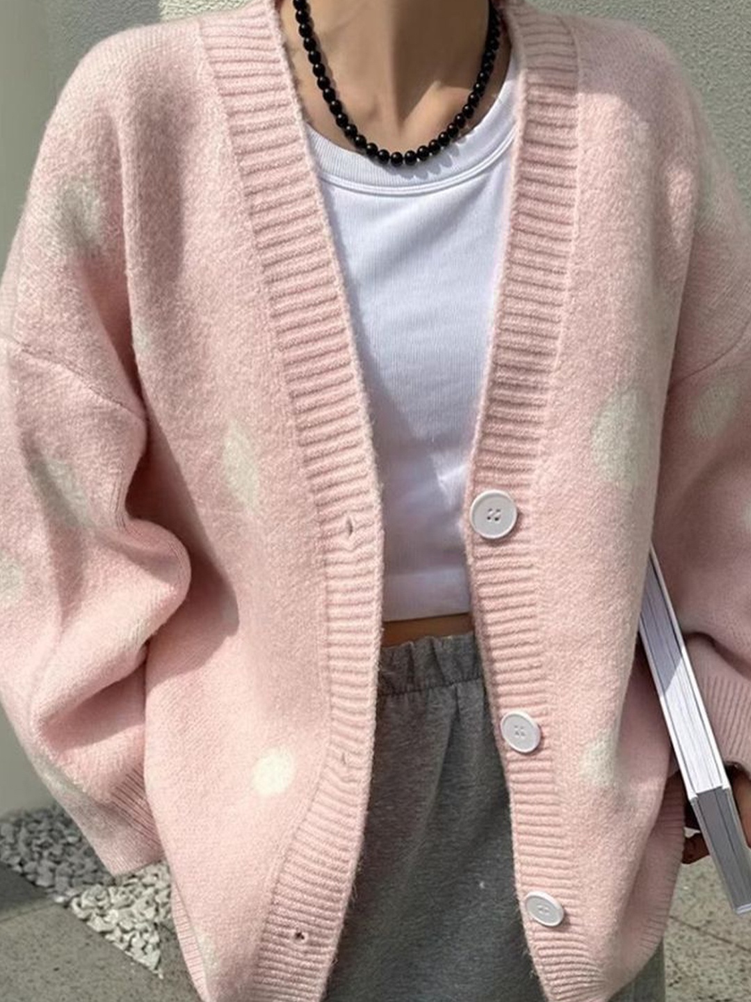 

LULU & SKY Women V-Neck Cardigan, Pink