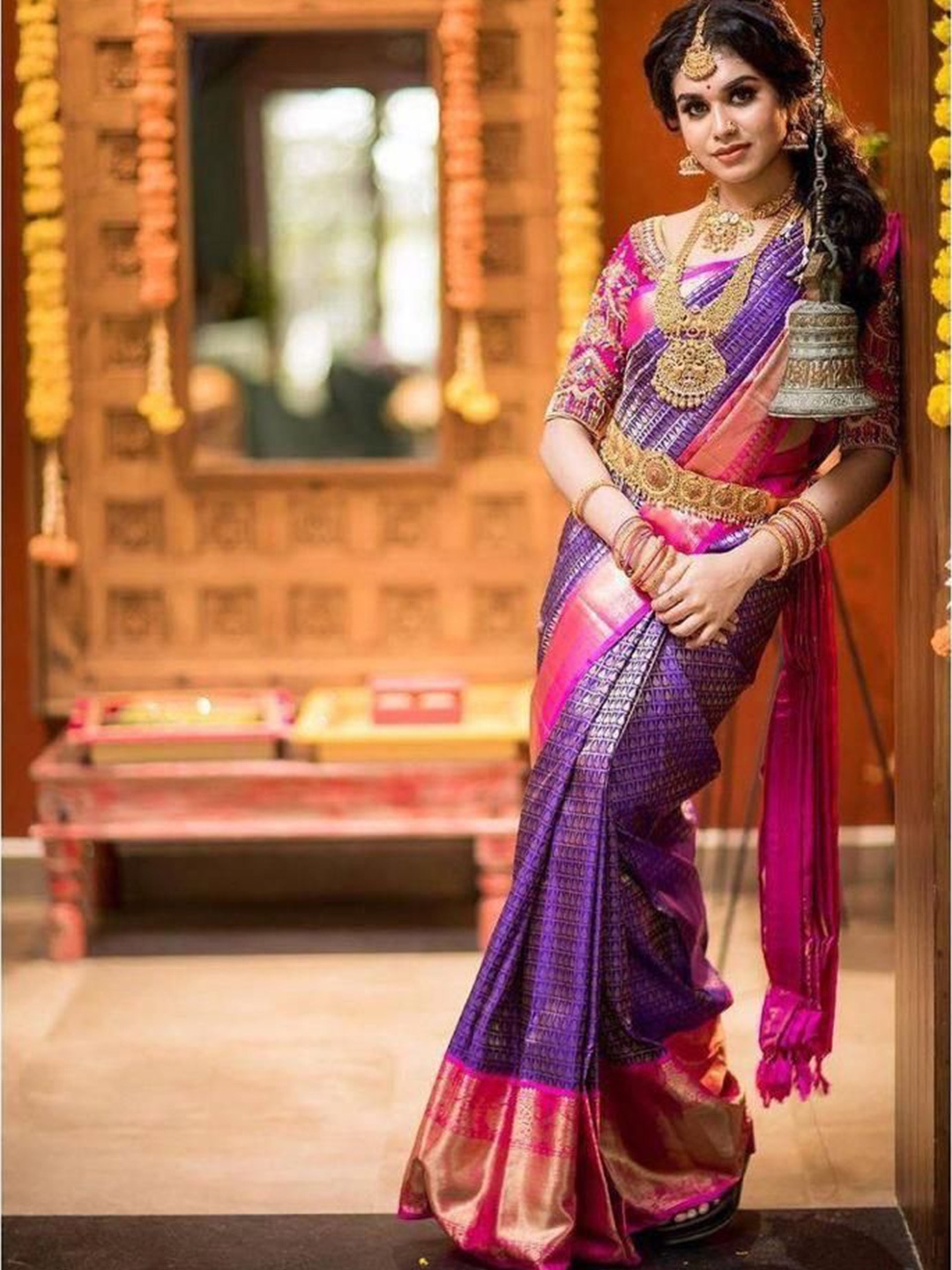 

Visit Wear Woven Design Zari Pure Silk Banarasi Saree, Purple