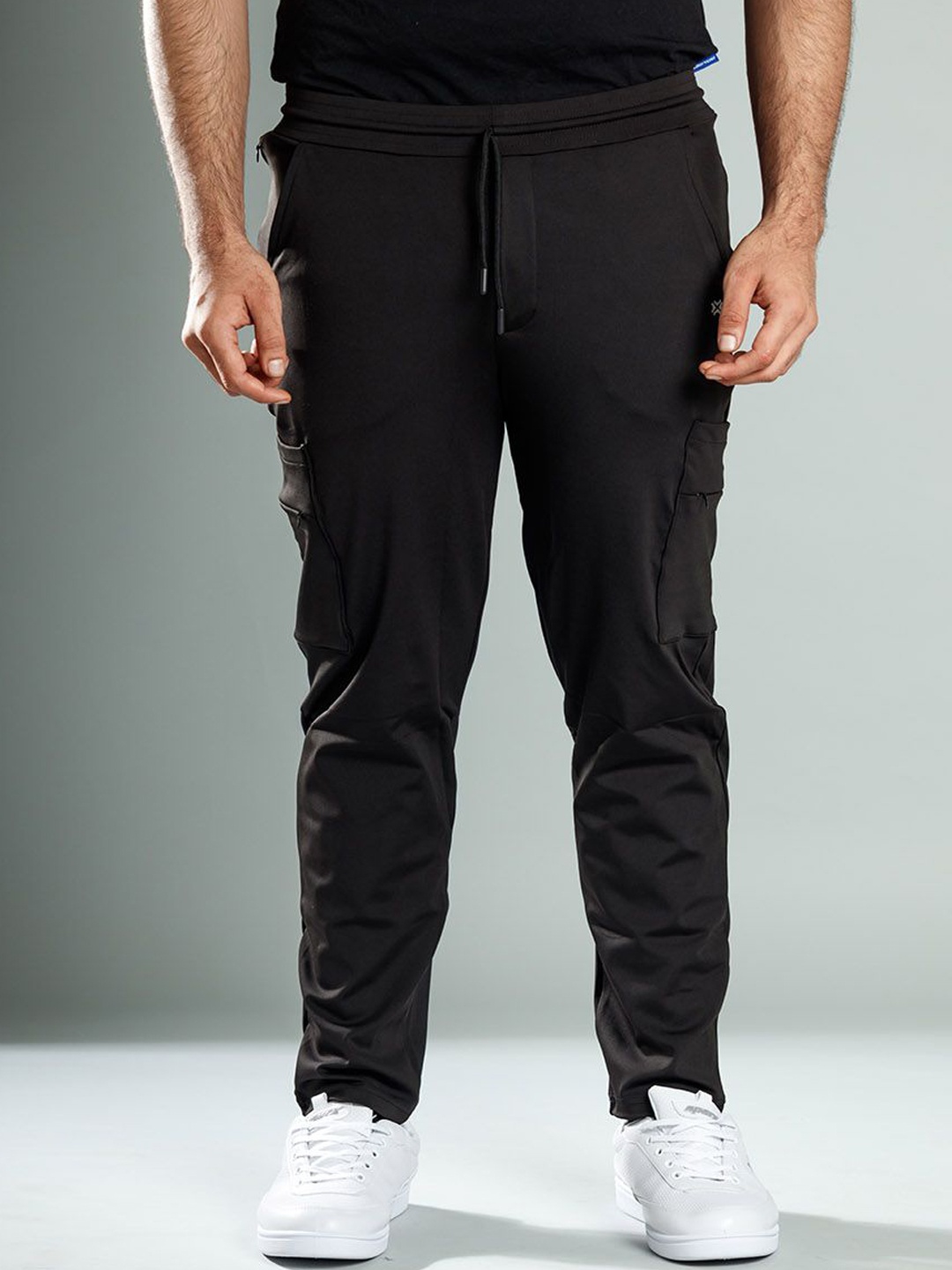 

Muffynn Men Mid Rise Track Pants, Black