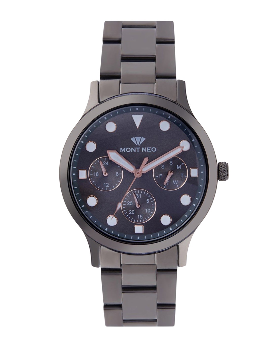 

MONT NEO Men Embellished Dial & Bracelet Style Straps Analogue Watch 8006M-M8816, Black