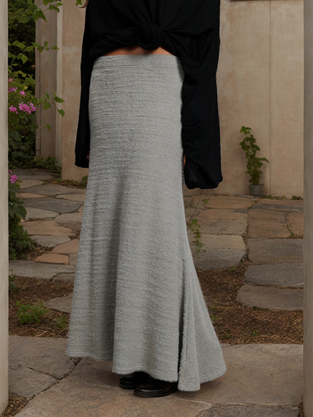 

LULU & SKY Women Faux Fur A-Line Maxi Skirt, Grey