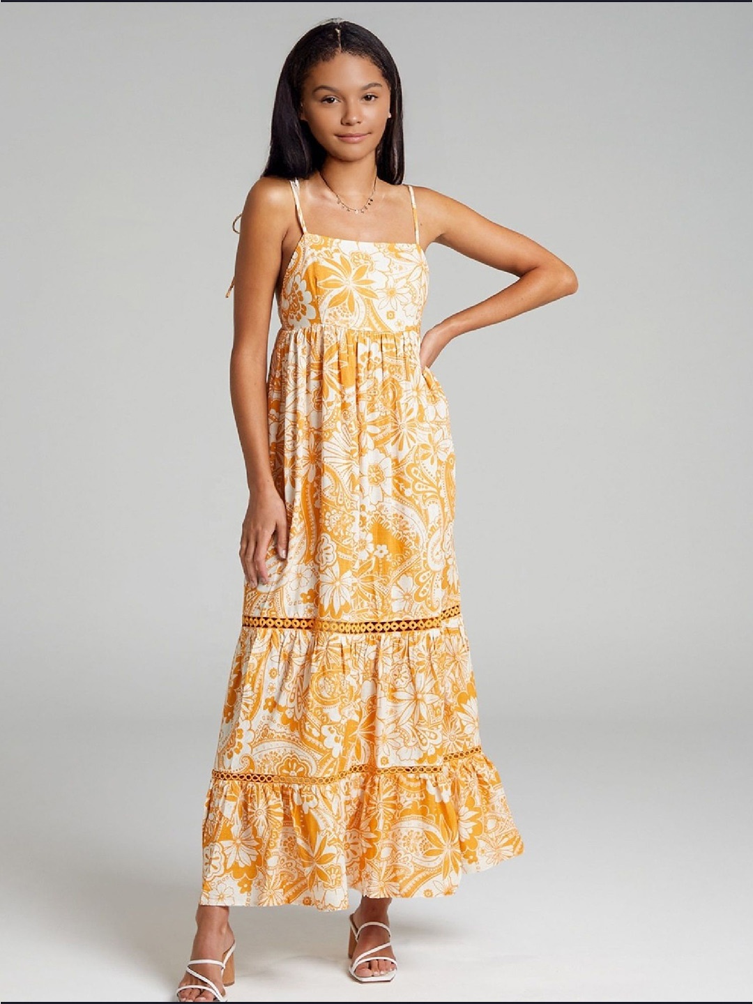 

StyleCast Women Floral Printed Maxi Dress, Yellow
