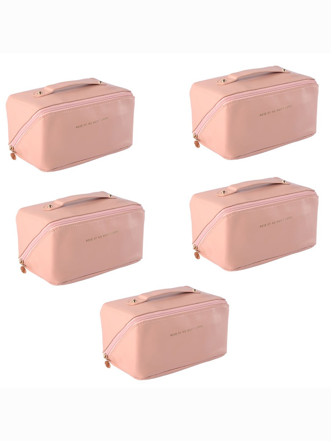 

Kuber Industries Set of 5 Solid Pouch Travel Accessory, Pink