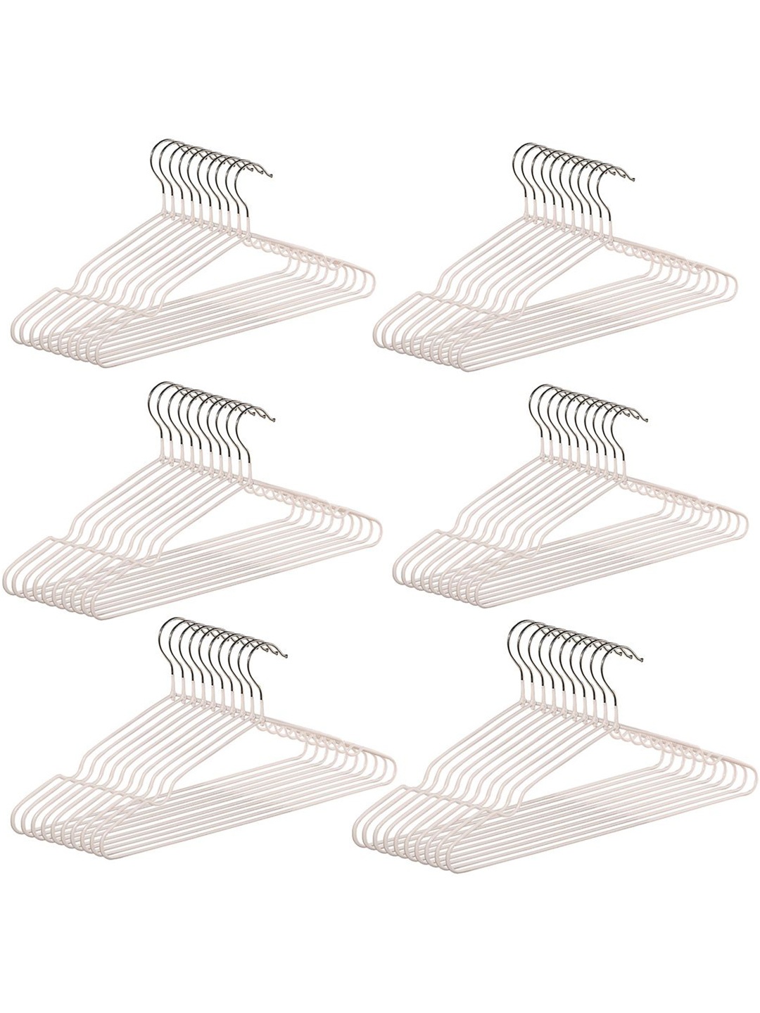 

Kuber Industries 60-Pcs White Iron Cloth Hangers