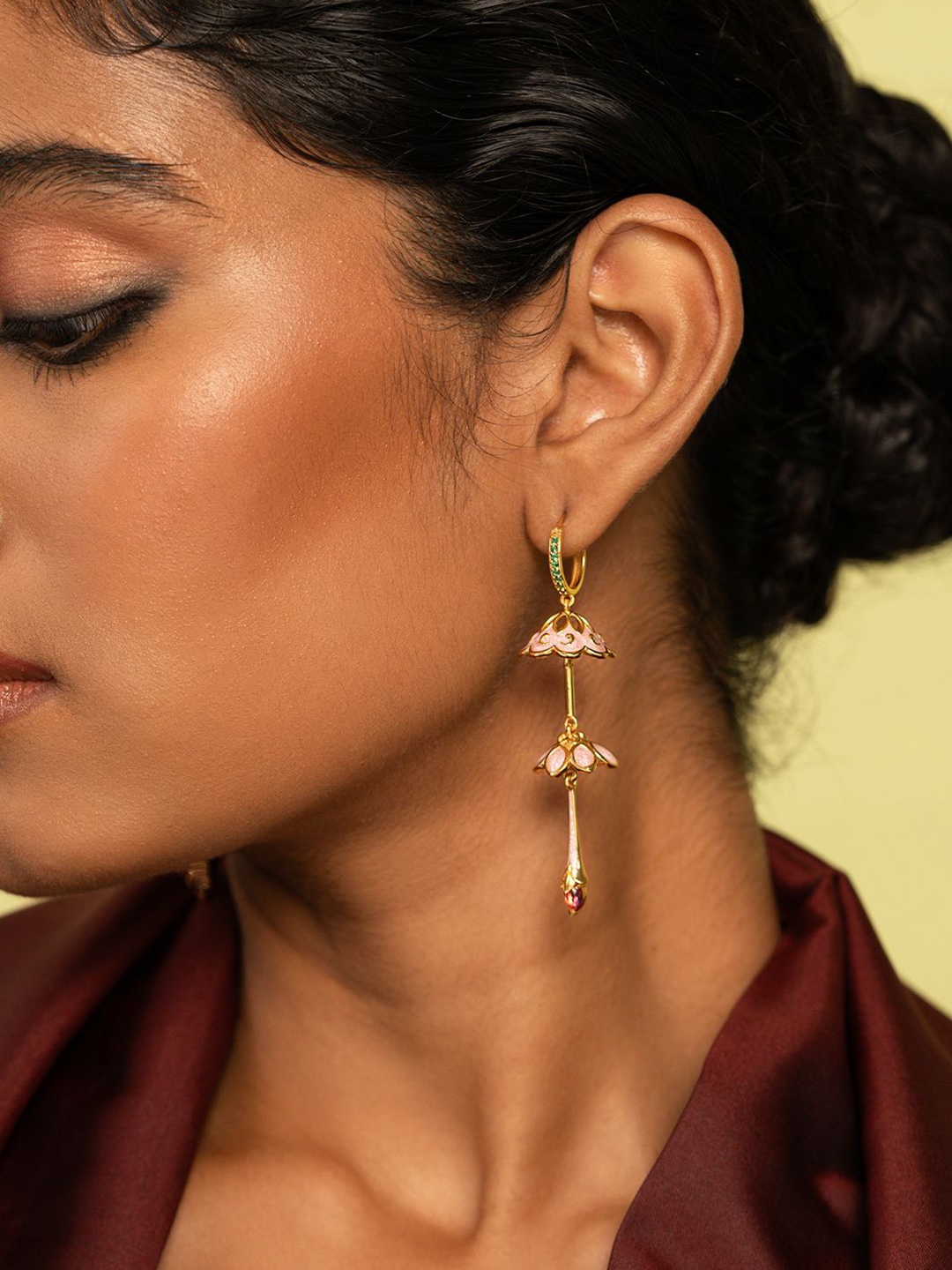

SHAYA 925 Sterling Silver Contemporary Drop Earrings, Gold