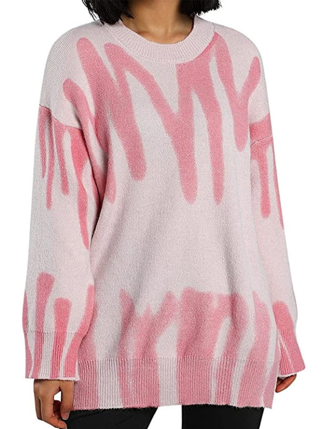 

LULU & SKY Women Self Design Pullover, Pink