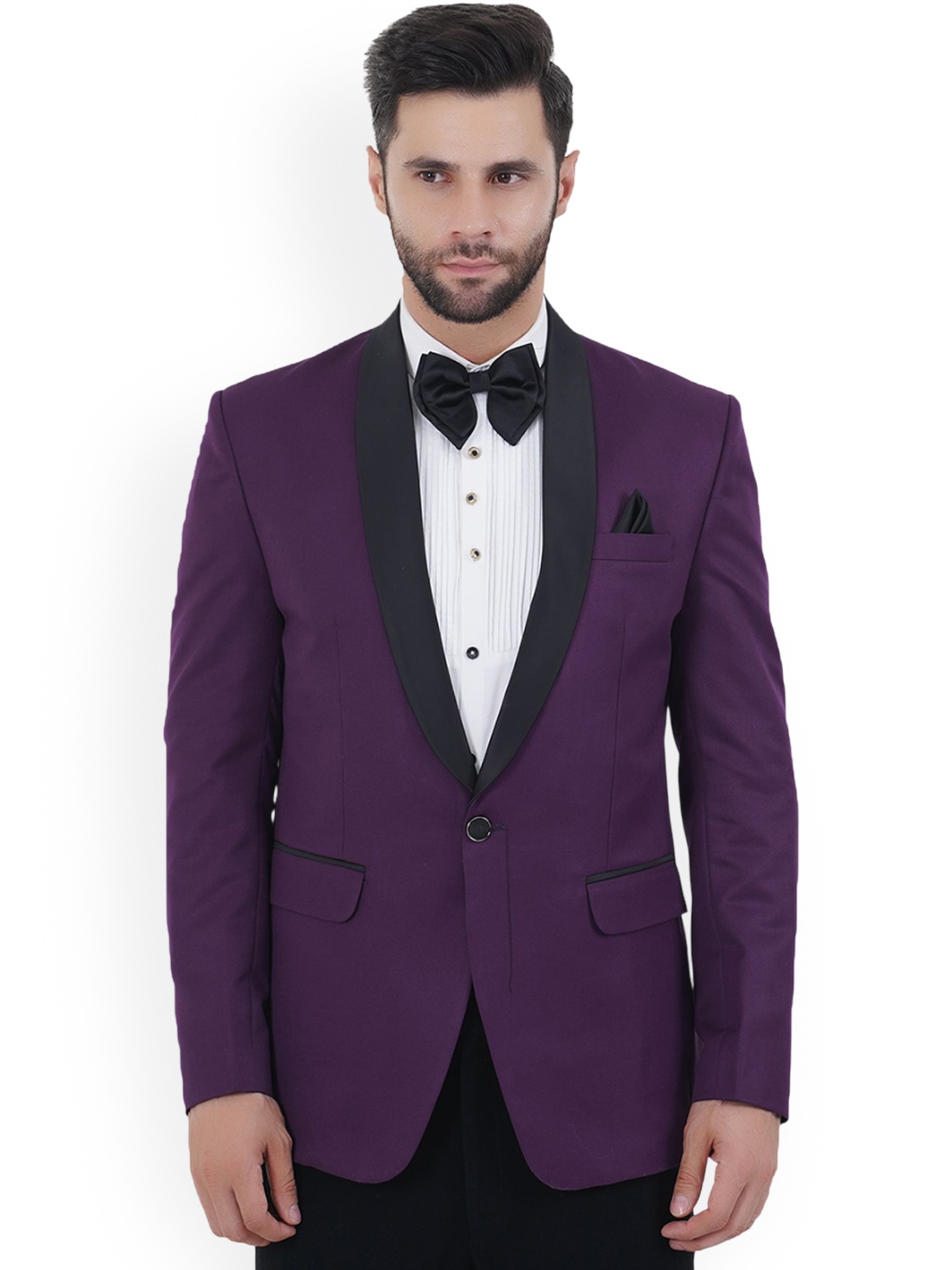 

Yaqoot Slim-Fit Single Breasted Blazer, Purple